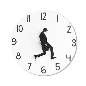 из Silly Walk Настенные часы Новинка Комик Настенные часы Смешные Бесшумные часы Дропшиппинг