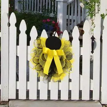 Изделия из имитации цветов и дерева, дверные украшения, подвесные бирки, магнитные буквы, украшения для дома, праздничные украшения, поделки из дерева One Size жёлтый