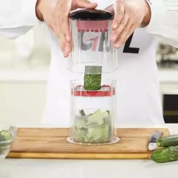 Измельчитель картофеля фри, фруктовый нож с несколькими вариантами нарезки, легкоочищаемый, лезвия из нержавеющей стали, ручной измельчитель овощей, насадка для нарезки кубиками красный
