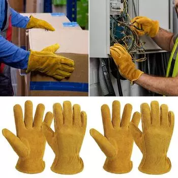 Износостойкие кожаные рабочие перчатки Нескользящие защитные перчатки Сварочные рабочие перчатки Защитная защита