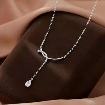 Изогнутое ожерелье с кисточками и каплями воды для женщин, новый легкий роскошный нишевый дизайн, простой