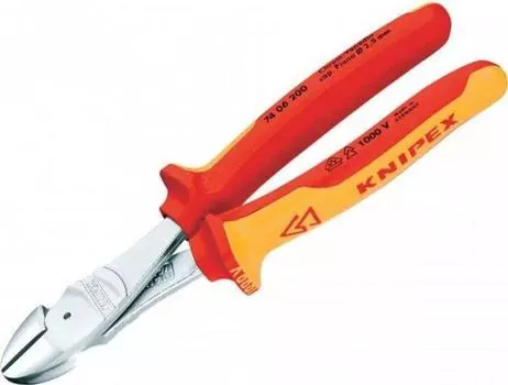 Изолированные усиленные диагональные клещи KNIPEX 1000 В 7406-180 (SB)