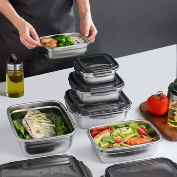 Изоляционный ланч-бокс Bento из нержавеющей стали, герметичный портативный контейнер для хранения свежей еды, морозильная камера, нагревательная чаша