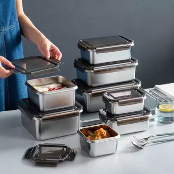 Изоляционный ланч-бокс Bento из нержавеющей стали, герметичный портативный контейнер для хранения свежей еды, морозильная камера, нагревательная чаша