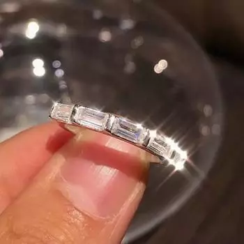 Изящные тонкие кольца на палец для женщин, геометрические квадратные циркониевые аксессуары, повседневные аксессуары для вечеринок, эффектные ювелирные изделия 10