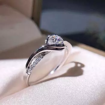 Изысканное серебряное кольцо Huitan с белым кубическим цирконием, модные универсальные аксессуары для женщин, новые ювелирные изделия высокого качества 10