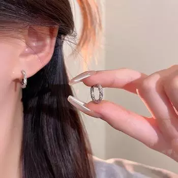 Изысканные роскошные серьги с бриллиантами Flash Diamond — модный гонконгский стиль для женщин серебряный