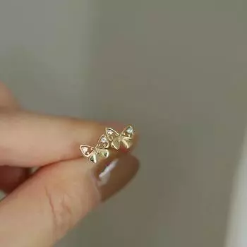Изысканные серьги-гвоздики в форме бабочек для девочек из стерлингового серебра 925 пробы с микро-закрепкой циркония и бриллиантами 925