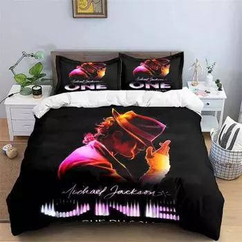 Изысканный модный комплект постельного белья с принтом M-Michael-Jackson, пододеяльник, одеяло, кровать для молодежи, детей, девочек, мальчиков, подарок на день рождения 135X200cm-2pcs