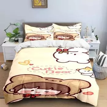 Изысканный мультфильм B-bubu аниме цифровая печать комплект постельного белья пододеяльник одеяло кровать Молодежь дети девочки мальчики подарок домашний текстиль 70x133cm 2pcs