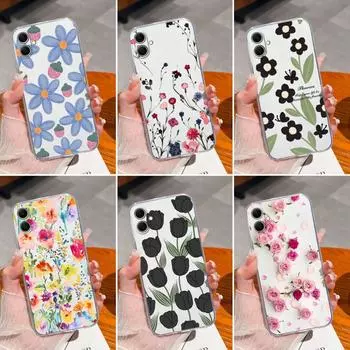 Изысканный новый чехол для Samsung A26 A06 S25 Plus Ultra S25Ultra F14 S24 FE M35 A16 A36 A56 Популярный цветочный защитный силиконовый чехол для камеры Samsung Shell Samsung A06