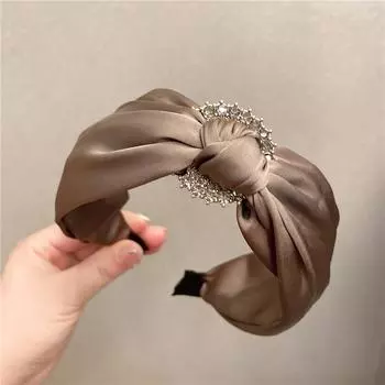 Изысканный женский головной убор, завязанная атласная тканевая повязка на голову для взрослых, для шопинга, вечеринки, головной убор, широкий женский обруч для волос, аксессуары