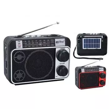 J19BT Портативный Bluetooth-динамик на солнечной батарее с радио и подсветкой regular version