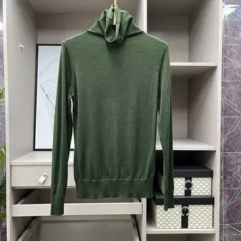 J21319 Roaring Turtleneck Knitting Cotton Wool Base Shirt Dark green S