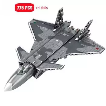 J-20 Истребитель Самолет Сборка Строительные Блоки MOC Военная Серия Самолет Солдаты Модель Кирпичи Детские Игрушки для Мальчиков Подарки