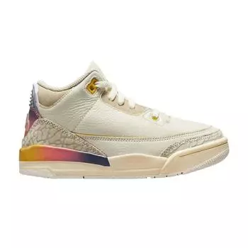 J. Детские кроссовки Balvin x Air Jordan 3 Retro PS Medelln Sunset кремовые разноцветные FN0346-901 28