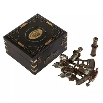 J. Scott London Brass Ship History Sextant с деревянной коробкой, функциональный морской секстант из цельной латуни