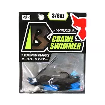 Jackall B Crawl Swimmer, 3/8 унции, черная синяя полоска (1397)