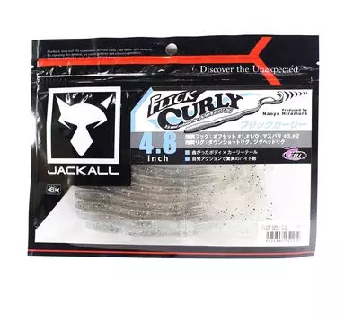 Jackall Мягкая приманка Flick Curly 4,8 дюйма Light Smoke Shad (2182)