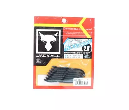 Jackall Мягкая приманка Flick Shake Worm 2,8 дюйма, сплошной черный цвет (5381)