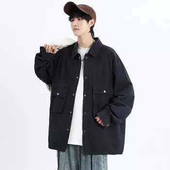 Jacket for men spring and autumn new style men s lapel trendy fashion jacket casual versatile handsome jacket internet celebrity same style M