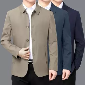 Jacket men s spring and autumn jacket middle-aged and elderly men s lapel dad s jacket civil servant business leader jacket 170