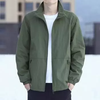 Jacket Men s Thin Stand Up Collar Oversized Fat Guy Jacket Men s Versatile Loose Top L