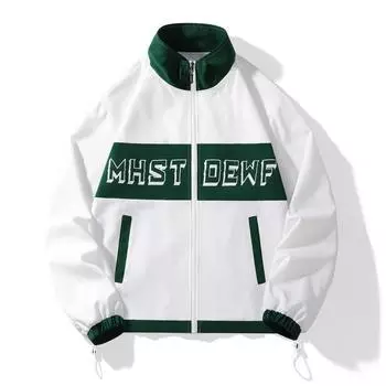 Jacket men s trendy and versatile youth handsome casual loose version letter print stand collar jacket top coat men s clothing M