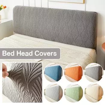 Jacquard Velvet Bed Headboard Bedside Protector Cover Elastic All-Inclusive Backrest Dust Cover for Home Hotel Decor 120x50-60x20cm