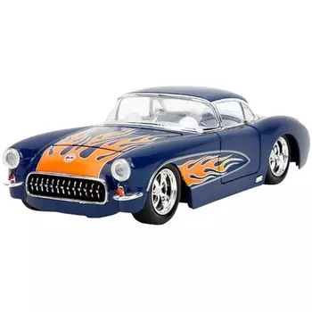 Jada Toys BIGTIME MUSCLE 1/24 1957 chevy corvette темно-синий/рама Готовый продукт