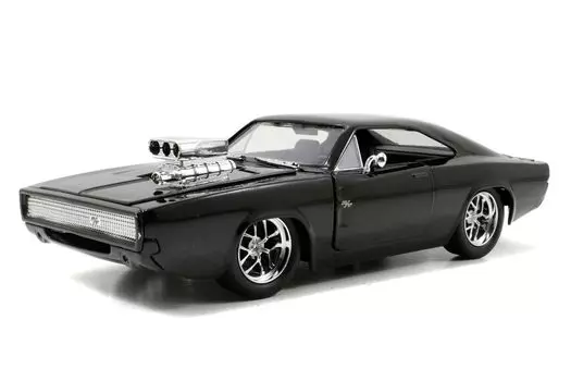 jada toys Fast Furious Scale Diecast Car 1970 DODGE CHARGER FAST&FURIOUS & 1/24 DOM S R/T чёрный