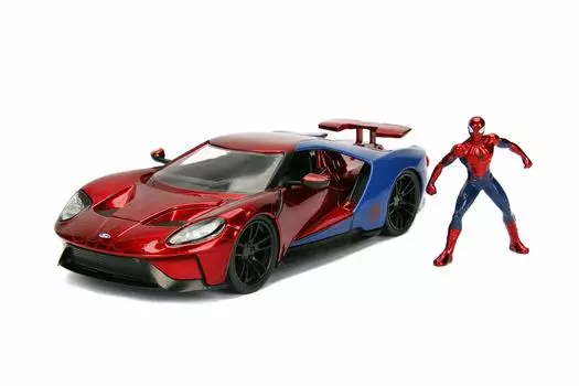 Jada Toys Jada 99725 Hollywood Ride 2017 Ford GT Фигурка Масштаб Человек-паук 124 Красный/Синий красный