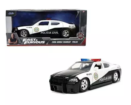 jada toys JADATOYS Fast and Furious Diecast Car 2006 DODGE CHARGER POLICE 124 [Item] синий