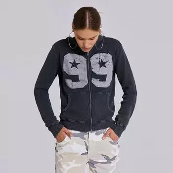 Jaded London 5 Весна/Лето Новинка Вафельный Модный Сексуальный Мужской и Женский Нейтральный Кардиган с Капюшоном Gray Blue S