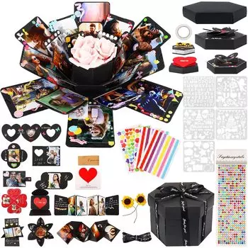 JANLOFO Surprise Box Present Box Surprise Explosion Box Альбом DIY Valentine Christmas Gift (шестиугольник)