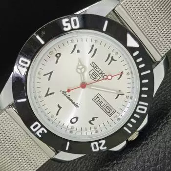 JAPAN SEIKO 5 MENS AUTO 6309A ВОССТАНОВЛЕННЫЕ ЧАСЫ С АРАБСКИМ СЕРЕБРЯНЫМ ЦИФЕРБЛАТОМ a426415-2 RL-a426415