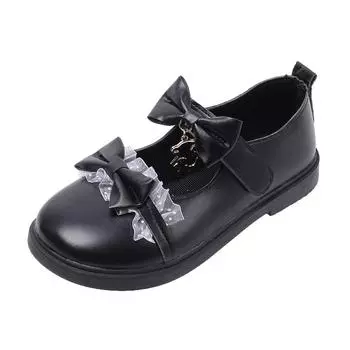 Japanese Lolita Pumps Low Heels JK Uniform Little Leather Shoes Round-headed Girls Shoes 35 чёрный