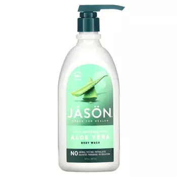 Jason Natural, Чистый натуральный гель для душа, успокаивающий алоэ вера, 30 жидких унций (887 мл)