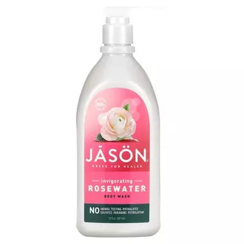 Jason Natural, Гель для душа, восстанавливающая розовая вода, 30 жидких унций (887 мл)