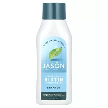 Jason Natural, Seek & Restore Шампунь с биотином и гиалуроновой кислотой, 16 жидких унций (473 мл)