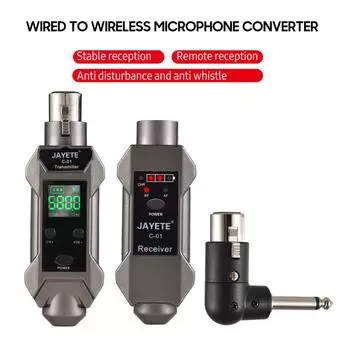 JAYETE C-01 UHF Профессиональный преобразователь проводного и беспроводного микрофона, передатчик и приемник микрофона