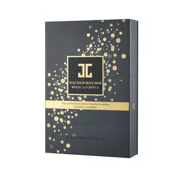 JAYJUN Gold Snow Black Mask (2 ШАГА: 5 листов + 5 сывороток / 5 шт. = 1 коробка)
