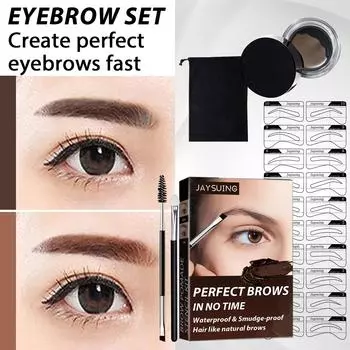 Jaysuing Makeup 2023 One Step Набор для формирования бровей Набор для бровей Набор ручек для женщин Водонепроницаемый контурный трафарет Оттенок Натуральная палочка для улучшения линии волос dark brown suit