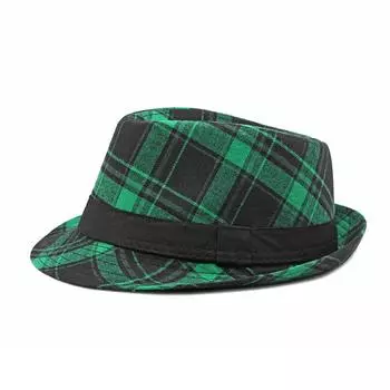 Jazz Hat, цилиндр, 3 заклепки, однотонный цилиндр, мужская и женская широкая шерстяная шляпа, ретро, большой размер One Size зелёный