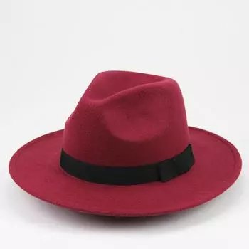 Jazz Hat, цилиндр, 3 заклепки, однотонный цилиндр, мужская и женская широкая шерстяная шляпа, ретро, большой размер One Size