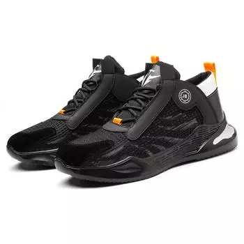 JB780 2025 Hot Black Mesh Safety Shoes Comfortable Slip Resistant Protective Boots Summer Breathable Men s Sports Shoes 40 чёрный
