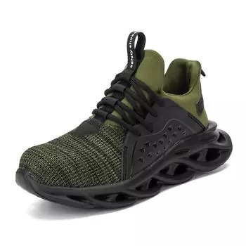 JB808 Steel Toe Safety Shoes Men Breathable Work Shoes Anti-Smashing Anti-Puncture Safety Boots Work Boots Hiking Boots 38 серый
