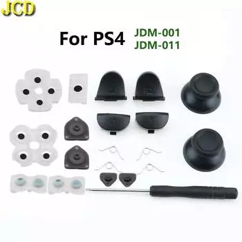 JCD для PS4 JDM-001 / 011 контроллер L1 R1 L2 R2 триггерные кнопки 3D аналоговый джойстик + токопроводящая резиновая кнопка набор отверток