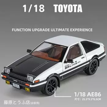 JDM-1:18 Toyota AE86 TRUENO Initial D литая модель автомобиля из сплава металла гоночный автомобиль коллекционные предметы детская игрушечная машина подарок на день рождения мальчик чёрный