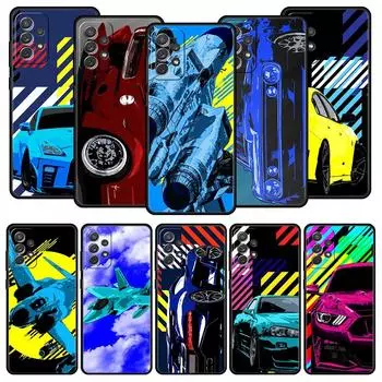 JDM Sports Car Lamp Aircraft Phone Case For Samsung A13 A51 A71 A41 A31 A21S A11 A03S A12 A32 A52 A22 A23 A33 A53 A73 5G Cover Samsung A52